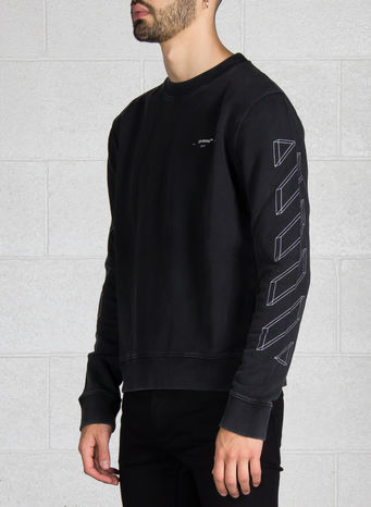 FELPA DIAG 3D LINE CREWNECK, ANTHRACITE/WHITE, small