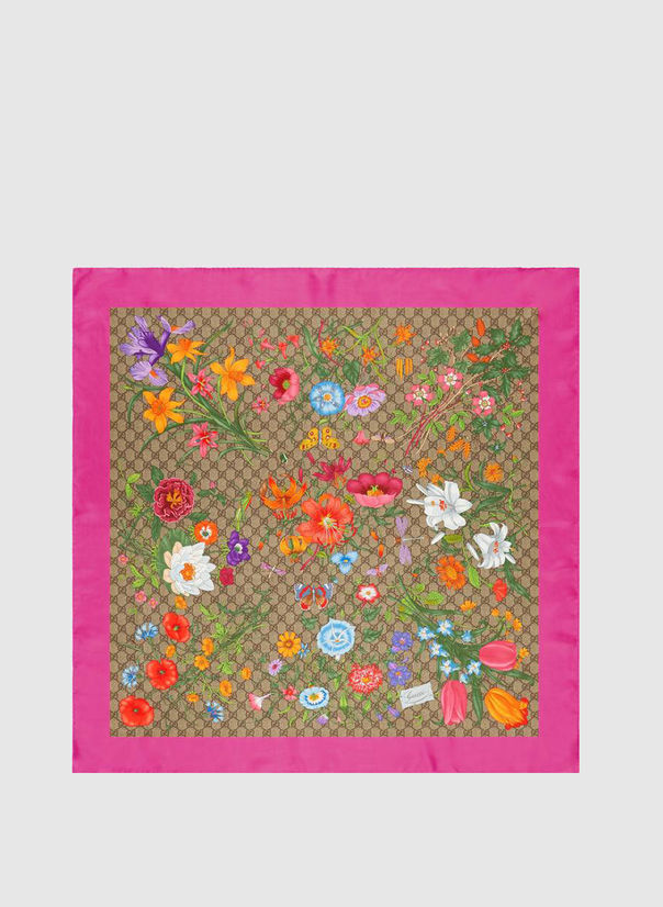 FOULARD FLORA FLUO, 9772BEIGEPINK, large