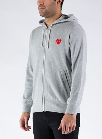 FELPA PLAY ZIPPED HOODED, GREY, small