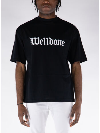T-SHIRT GOTHIC LOGO PRINT, BLACK, small