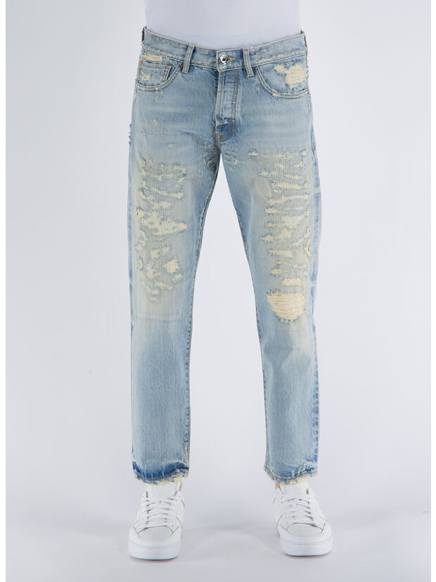 JEANS DESTROYED LIGHT DENIM, W18 LIGHT DENIM, large