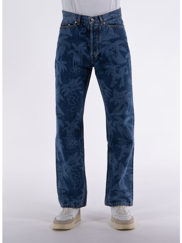 JEANS PALMITY STAMPA ALL OVER DENIM, 4540 BLUE LIGHT, large