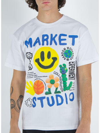 T-SHIRT SMILEY COLLAGE, WHITE, small