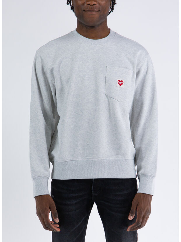 FELPA HEART POCKET SWEAT, 482XX ASH HEATHER, large