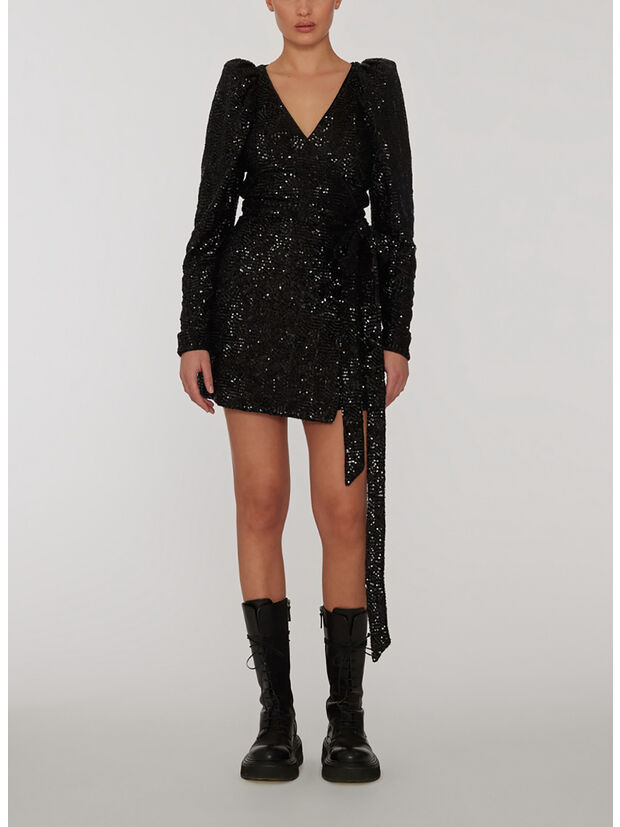 ABITO SEQUINS MINI WRAP, 1000 BLACK, large