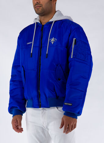 CROSS BOMBER HOODIE, 4572BLUESILVER, small