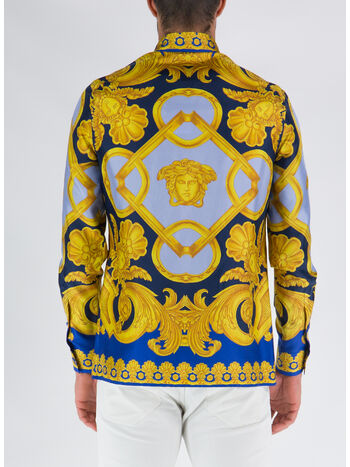 CAMICIA IN SETA, 5U670 NAVY COBALT GOLD, small