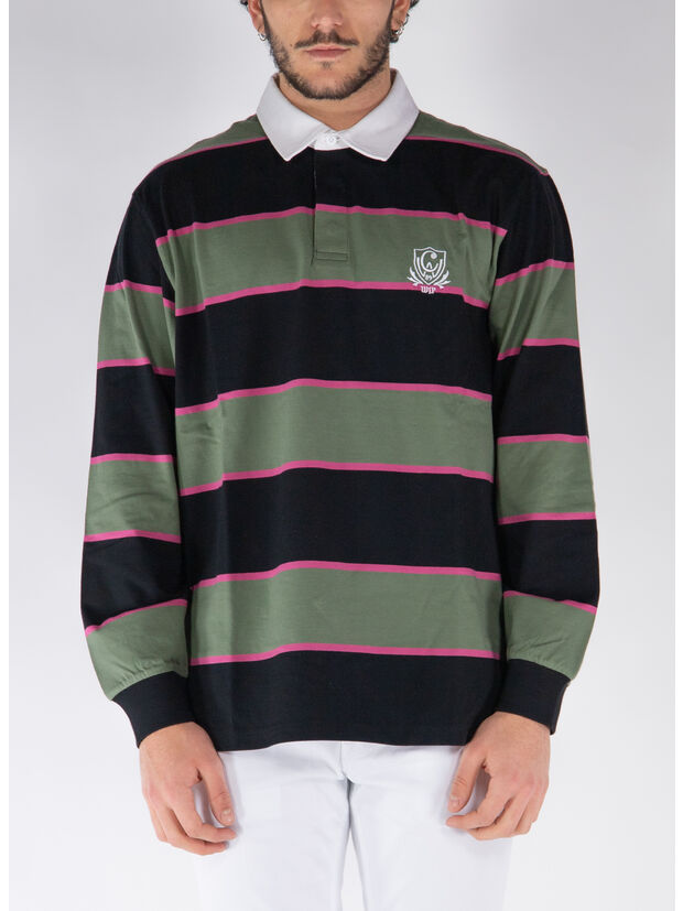 POLO A MANICHE LUNGHE WILT RUGBY, 21FXX WILT STRIPE/DOLLAR GREEN, large