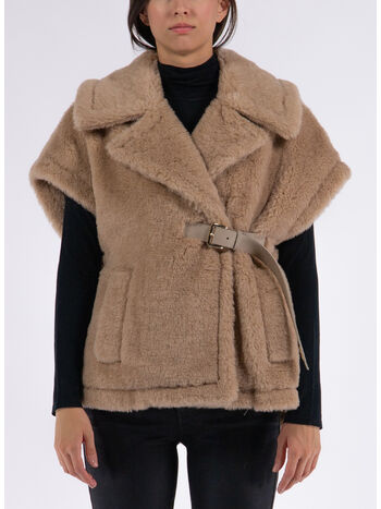 CAPPA GILET IN TESSUTO TEDDY, 001, small