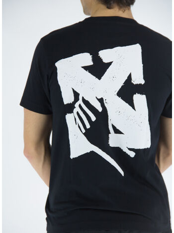T-SHIRT HAND ARROW SLIM S/S TEE, 1001 BLACK WHITE, small