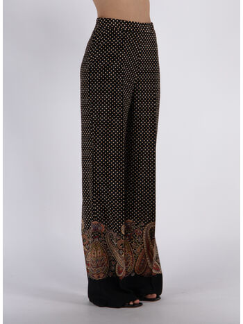 PANTALONI PALAZZO IN CRÊPE DE CHINE STAMPATA, 1, small