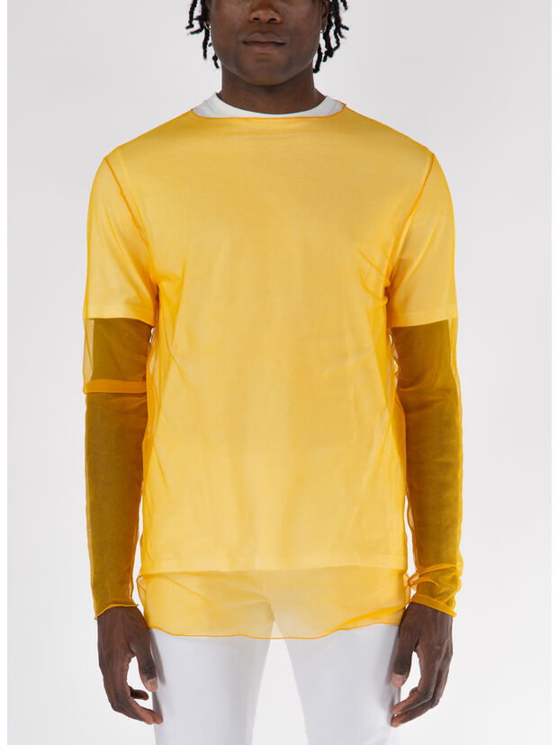 T-SHIRT GIROCOLLO, 832 MANGO, large