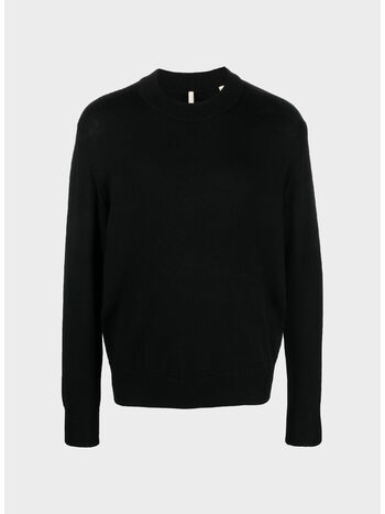 MAGLIONE GIROCOLLO MOON MERINO, 999 BLACK, small