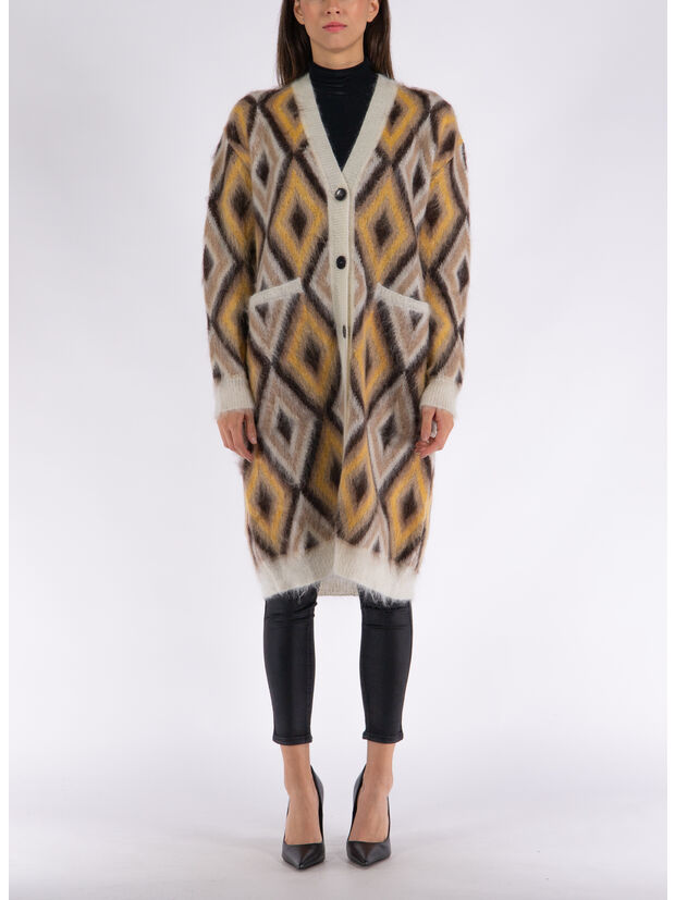 MAXI CARDIGAN IN MAGLIA JACQUARD, 8001, large