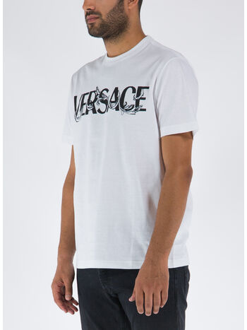 T-SHIRT CON LOGO, 1W010 BIANCO, small