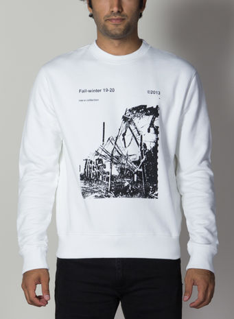 FELPA RUINED FACTORY SLIM, WHITE/BLACK, small
