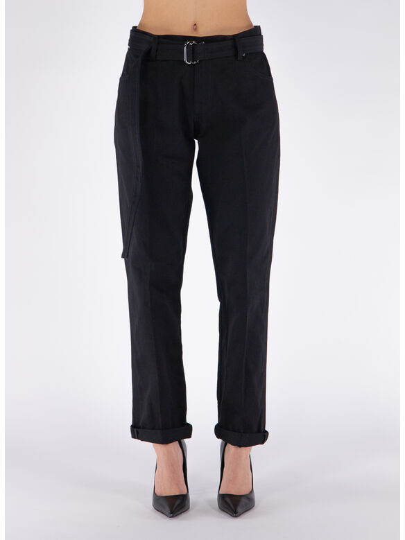 PANTALONE BOYFRIEND FIT BELT, LB999 BLACK, medium