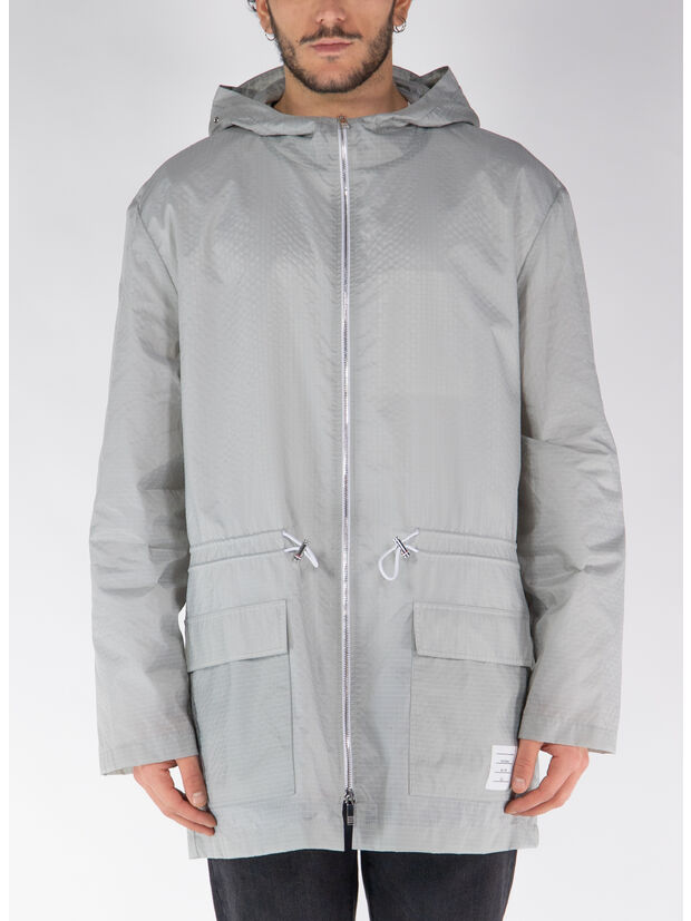 GIUBBOTTO HOODED PARKA IN ULTRA LIGHT NYLON, 055 LT GREY, large