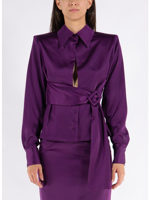 CAMICIA THE GIA DOUBLE, AUBERGINE, large