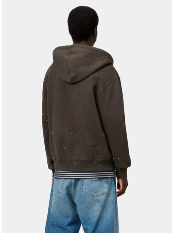 FELPA HOODED PAINTER, 47EJ Tobacco, destroy wash, splatter, small
