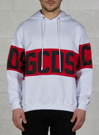 FELPA LOGO BAND HOODIE, WHITE, small