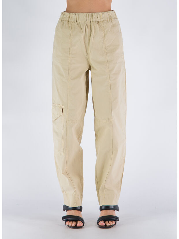 PANTALONE WASHED COTTON CANVAS ELASTICATED, 531 PALE KHAKI, large