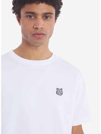 T-SHIRT FOX HEAD PATCH, P100 WHITE, small