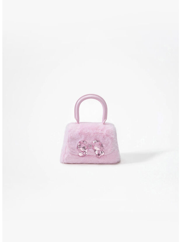 BORSA MICRO FLUFFY BOW, PINK, large