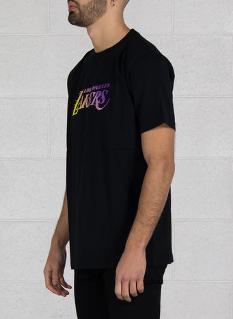 T-SHIRT LAKERS LOGO, BLACK/MULTICOLOR, small