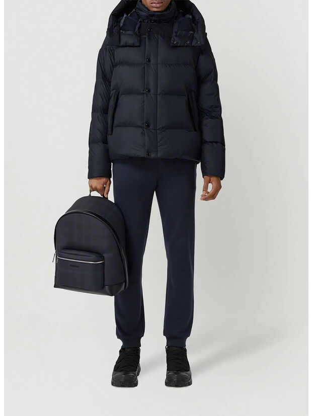 PIUMINO CON CAPPUCCIO E MANICHE STACCABILI, A1222 NAVY, large