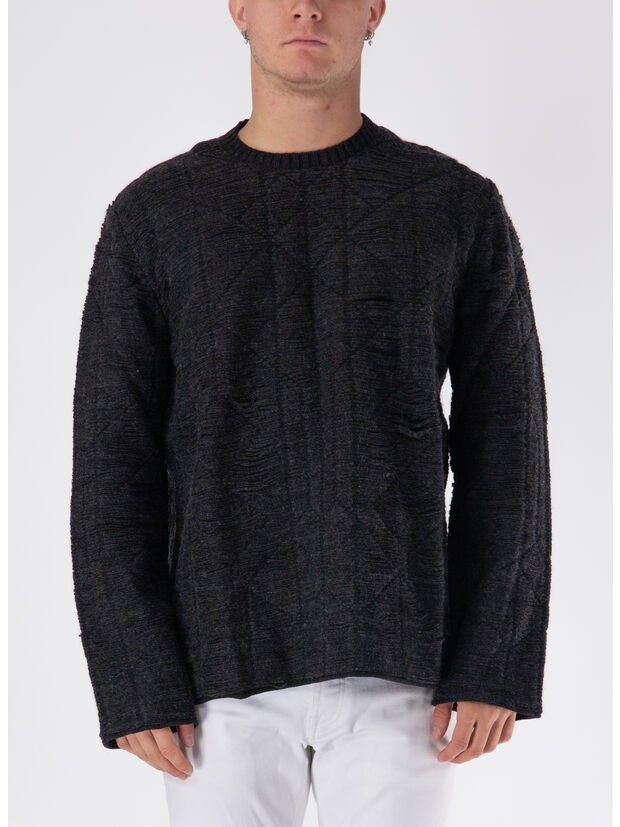 MAGLIONE GIROCOLLO DISTRESSED, , large