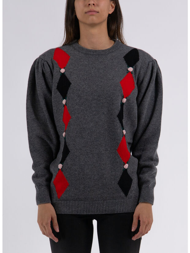 PULLOVER KNITTED JUMPER, 003 GREY MELANGE, large