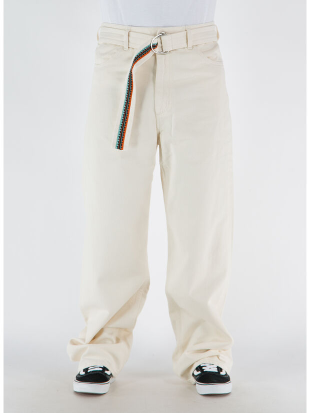 PANTALONE CROSS COTTON BELT OVER, 0101 WHITE WHITE, large