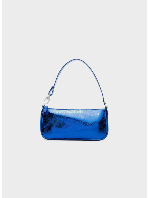 BORSA RACHEL BLUE FLAGSTONE LEATHER, BU BLUE, medium