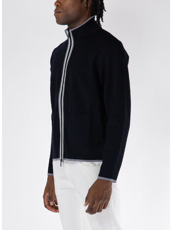 CARDIGAN FULL ZIP MILANO STITCH FUNNEL NECK, , small