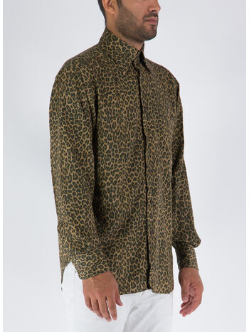 CAMICIA LEOPARD PRINTED, 208 DK BRW FAN, small