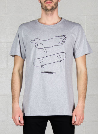 T-SHIRT STOCKHOLM CAT FLIP, GREY, small