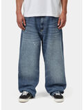 PANTALONE SINGLE KNEE, 01EJ Blue, destroy wash, splatter, thumb