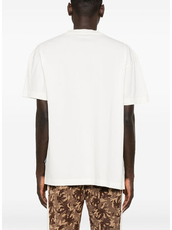 T-SHIRT NECK LOGO, 0310 OFF WHITE/BLACK, small