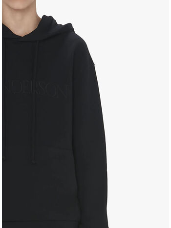 FELPA HOODIE LOGO EMBROIDERY, 999 BLACK, small
