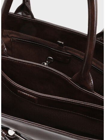 BORSA TOTE BROCLE, WOOD BROWN, small