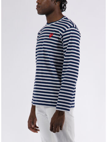 MAGLIA PLAY STRIPED, WHITENAVY, small