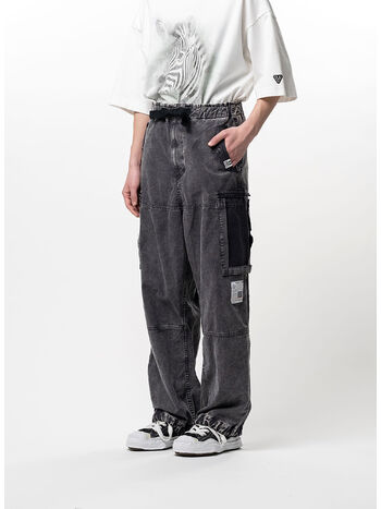 PANTALONE COTTON SATIN CARGO, BLACK, small