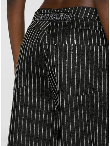 PANTALONE SEQUIN TWILL WIDE, 1000 BLACK, small