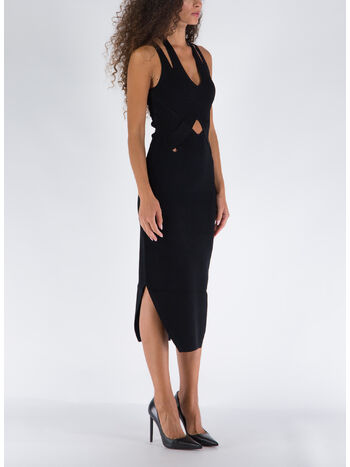 ABITO LOCK SLIT DRESS, BLACK/NAVY, small