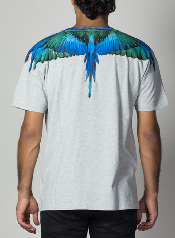T-SHIRT BLUE WINGS, MELANGEGREY/MULTI, small