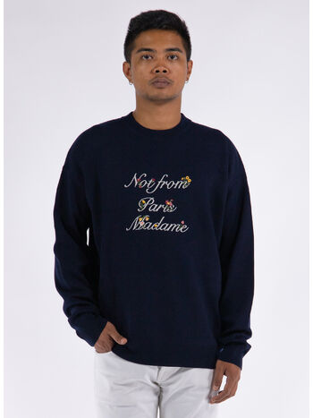 MAGLIONE SLOGAN A FLEURS, NY NAVY, small