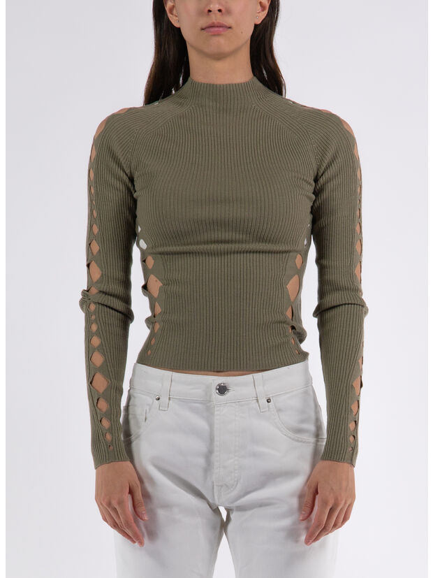 PULLOVER SNAKE DIAMOND SKIVVY, SAGE, large