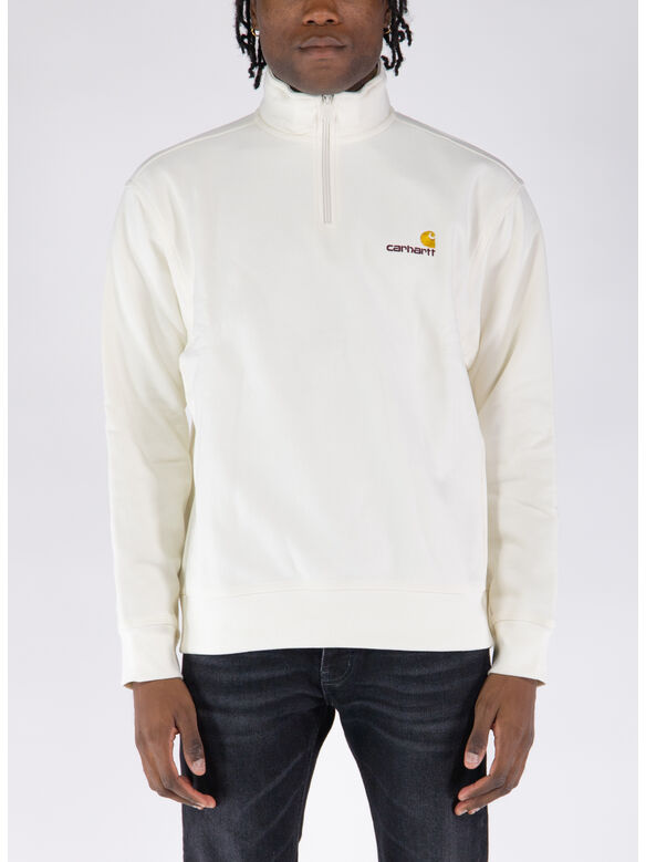 FELPA HALF ZIP AMERICAN SCRIPT, D6XX WAX, medium