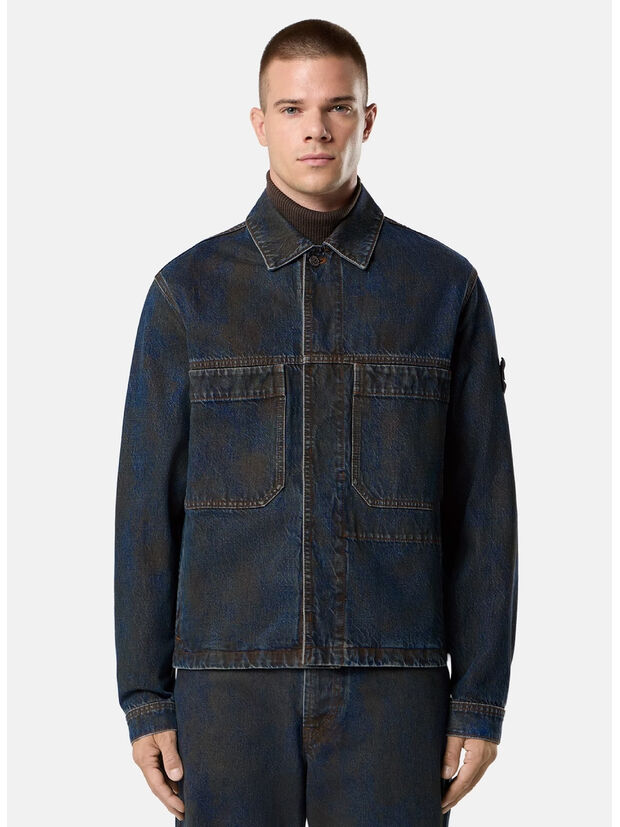 JACKET BIKER, VJ229 BLUE BLACK, large